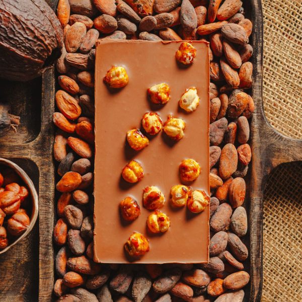 Alim prd01 tablette bio chocolat lait 38 noisettes caramelisees sas origines