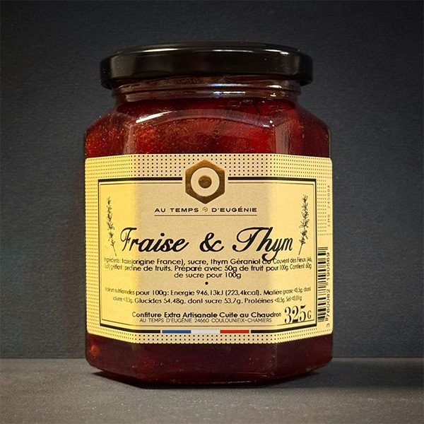 Au temps d eugenie confiture extra de fraise au thym geraniol du quercy